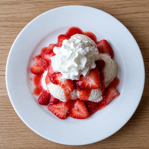Ice Cream Sundae with Strawberries or Fruit