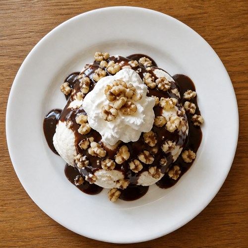 Ice Cream Sundae with Walnuts