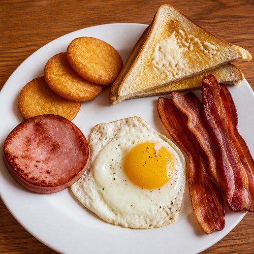One Egg + Ham, Bacon, Sausage or Canadian Bacon