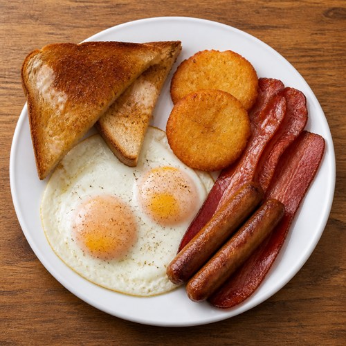 Two Eggs + Turkey Bacon or Turkey Sausage